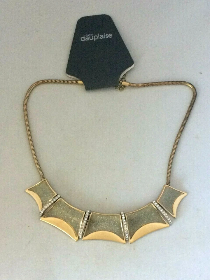 NT5090 DESIGNER INSPIRED UNIQUE GOLD TONE METAL ENAMEL CHOKER NECKLACE - Image 1 of 1