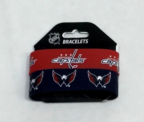 NHL Washington Capitals 2 Pack Bracelet Wrist Bands Set Rubber PVC Type FREESHP Cover