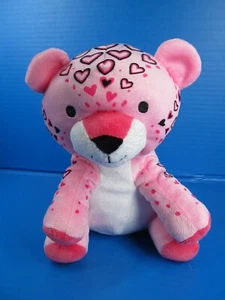 Hallmark TIGER Pink Soft 9in Plush Red Black Hearts V-Day - Picture 1 of 7