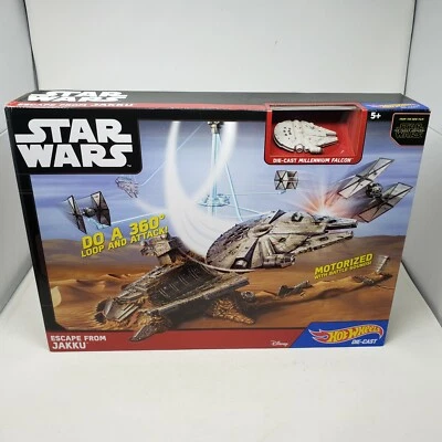 Hot Wheels Star Wars Escape from Jakku Raceway Car Tracks Set Millennium Falcon - Image 1 of 4