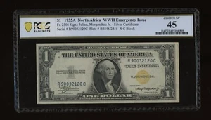 DBR 1935-A 1 $ Nordafrika Fr. 2306 RC Block PCGS-B 45 Serial R90032120C - Bild 1 von 2