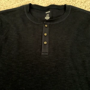 Sonoma T-Shirt Mens 4XB Big Tall Blue Supersoft Double Knit Henley NEW - Picture 1 of 7