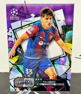 2023-24 Topps Cristal UEFA ESPAÑA BARCELONA PAU CUBARSI RC NOVATO/99 - Imagen 1 de 2