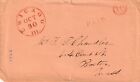 Stampless, RED CHICAGO,Ill. to Boston, Mass. PAID fancy oval Red "10"