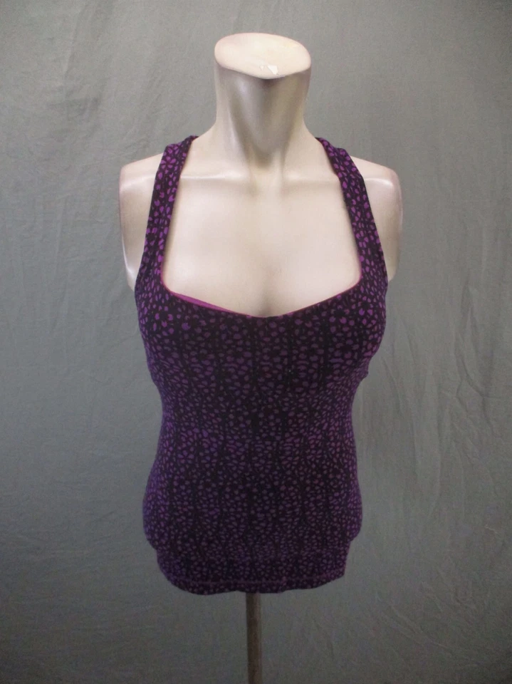 LUCY POWERMAX Size XS Womens Purple Back Cutout Athletic Racer Back Tank Top 790 - Image 1 of 4