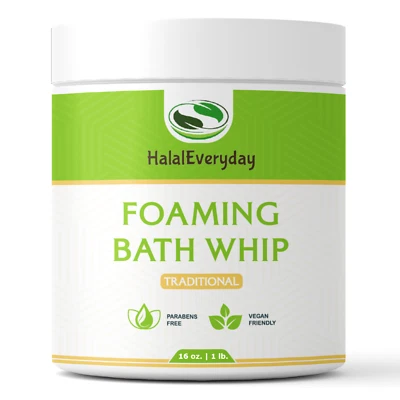 HALALEVERYDAY Foaming Bath Butter Whipped 1 LB - 100% Pure Premium Quality Scrub Skin Body DIY