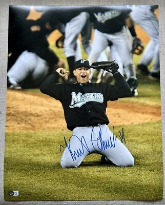 Foto autografada assinada 16x20 de Miguel Cabrera Florida Marlins WS Detroit Beckett - Imagem 1 de 3