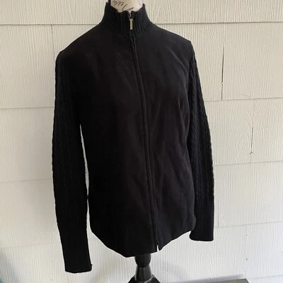 Suéter Talbots Cremallera Manga Acanalada Negro Imitación Terciopelo Chaqueta - Talla 8 (H6) Foto 1 de 4