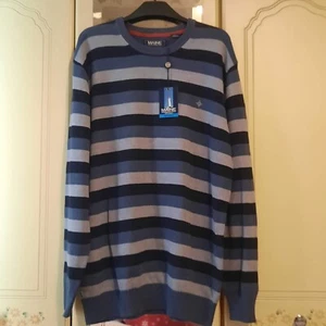 MAINE NEW ENGLAND MENS STRIPED JUMPER SIZE L NEW WITH TAGS - Picture 1 of 2