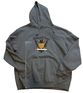 Sudadera con capucha gris manga larga águila de Medieval Times para hombre talla XL bordada - Imagen 1 de 6