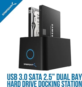 SABRENT DS-2SSD USB 3.0 2.5" SATA Dual Bay Hard Drive SSD Cloning Dock Station - Picture 1 of 9