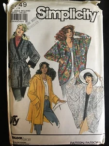 Pattern Simplicity 9749, misses’ retro 90s unlined, loose fit jacket All sizes - Picture 1 of 2