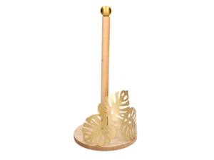 Portarotolo Natalizio A Foglie Colore Oro Idea Regalo Natale - Foto 1 di 1