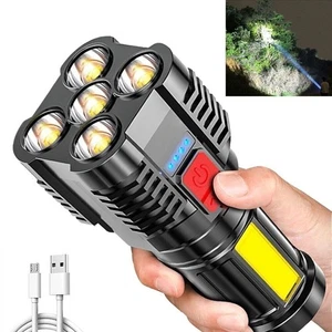 Super Bright LED Torch Flashlight Tactical Camping Outdoor Lamp USB Rechargeable - Picture 1 of 9