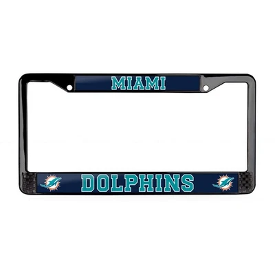 Miami Dolphins NFL 3D poliuretano cúpula preta quadro de placa carro-SUV-caminhão - Imagem 1 de 3