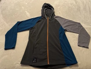 SkyGOAT Microgrid Fleece CAMP Zip Up Hoody Pullover Youth XL Blue Grey - Picture 1 of 9