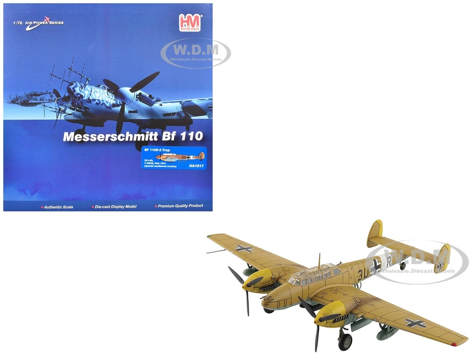 Hobby Master Weathered 1 72 German Messerschmitt Bf 110E-2 Fighter HA1817