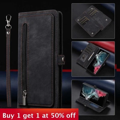 For Samsung S25 Ultra S25 Edge S24 FE S23 plus S22 S21 S20 Phone Case Wallet - Image 1 of 4