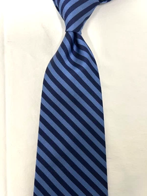 Gravata de seda Brooks Brothers Makers Signature Designer listra azul feita nos EUA - Imagem 1 de 4