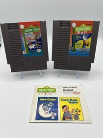 NES Sesame Street ABC cartridge & Sesame Street 123 cartridge & manual Tested