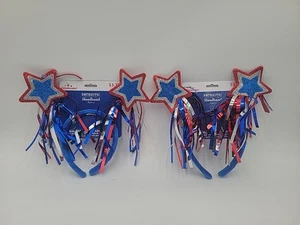 Lot Of 2 Way To Celebrate Patriotic Headband Star 4th Of July Party Independence - Picture 1 of 4