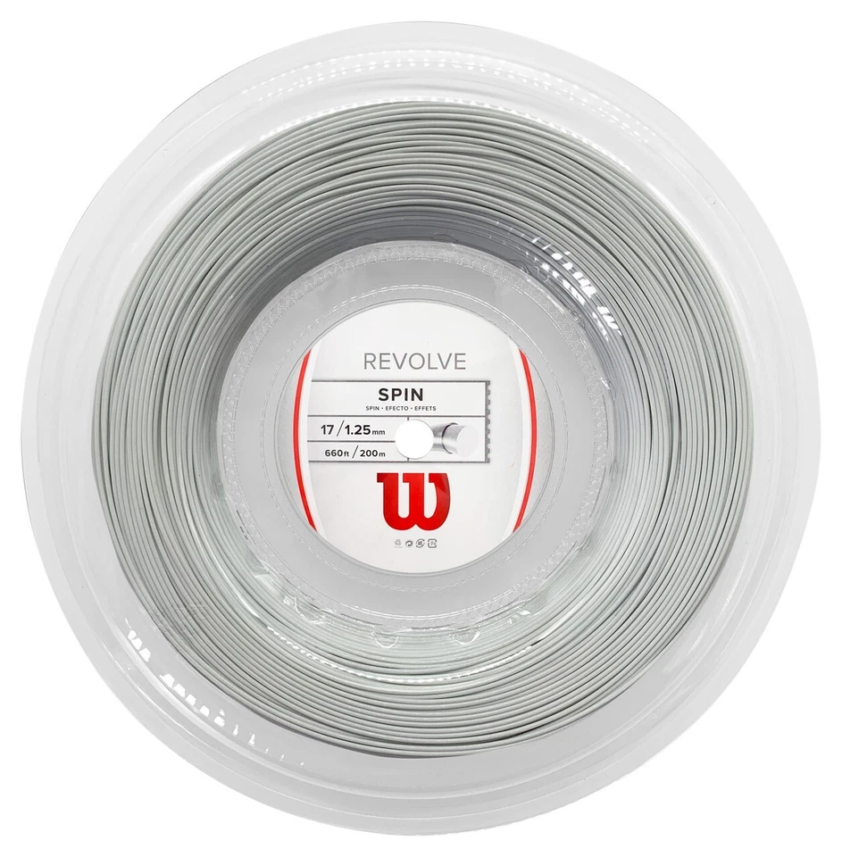 Cuerda de raqueta de tenis Wilson REVOLVE 17 1,25 mm (blanco) 660 ft 200 m Foto 1 de 1