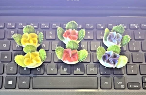 Blumen Tischkarten/Fotohalter Bone China IW Reis JAPAN Garten 6 Stück Blume 50er Jahre - Bild 1 von 9