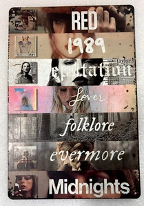 Taylor Swift Multiple Album Poster Metal Wall Decorative Tin Sign 12" x 8" - Picture 1 of 4