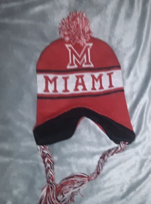 Sale MIAMI OF OHIO REDHAWKS  Beanie  Pom & Tassle  Hat   Mint Condition OSFA - Image 1 of 2