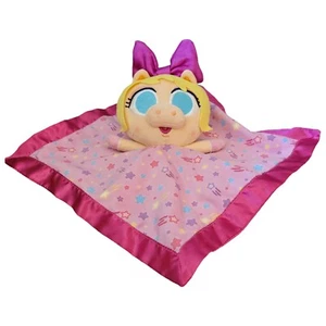 Manta de seguridad Disney Muppet Babies Miss Piggy Lovey Sonajero Satinado Borde Trasero  - Imagen 1 de 12