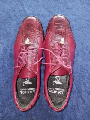 Los Altos ZEUS Vino Rojo Granate Pierna de Avestruz Cuero ZC091906 US 10 Zapatos Foto 1 de 4