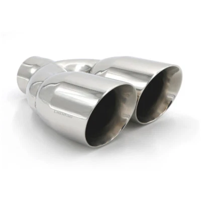 2.5" IN 3.5'' OUT 9.5'' Length Stainless Steel Exhaust Dual Pipe Tip Double Wall - Image 1 of 3