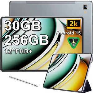 Neuests P60 Gaming Tablet 12 Zoll 2K 8000mAh 30GB+256GB Android 15 Tablet - Afbeelding 1 van 34