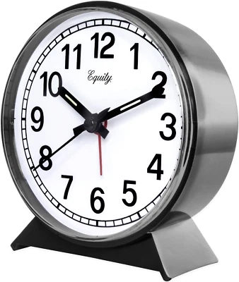 Equity 14075 Black Analog Wind-Up Alarm Clock - Image 1 of 4