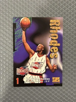 1997-98 Skybox Z-Force SUPER RAVE Rodrick Rhodes /50 Rookie RC #165 Rockets - Image 1 of 2