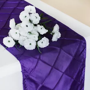 Purple Pintuck Table Runners, 30 cm x 274 cm (12" x 108") - Imagen 1 de 2