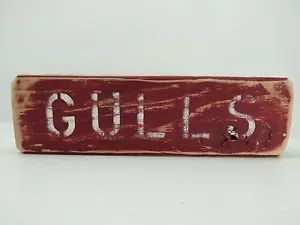 12 INCH WOOD HAND PAINTED GULLS SIGN NAUTICAL SEAFOOD (#S724) - Picture 1 of 4