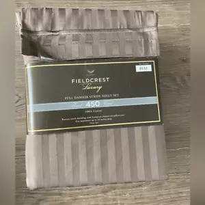 Fieldcrest Luxury Full Damask Stripe Sheet Set - Picture 1 of 4