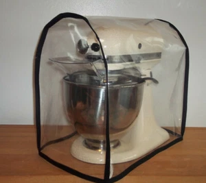 Mixer STAUBSCHUTZ für Kitchenaid oder Kenwood KMix schwarze Kanten PVC/Vinyl NUR ABDECKUNG - Bild 1 von 4
