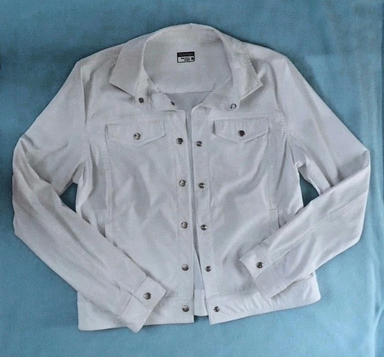 Chaqueta para mujer Slazenger blanca de golf ajustada frontal a presión talla M RN#104141 Foto 1 de 4