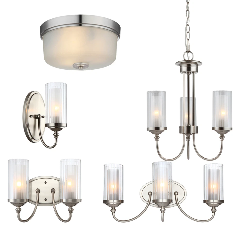 Lexington Satin Nickel Bathroom Vanity, Ceiling Lights & Chandelier Lighting  - Image 1 of 1