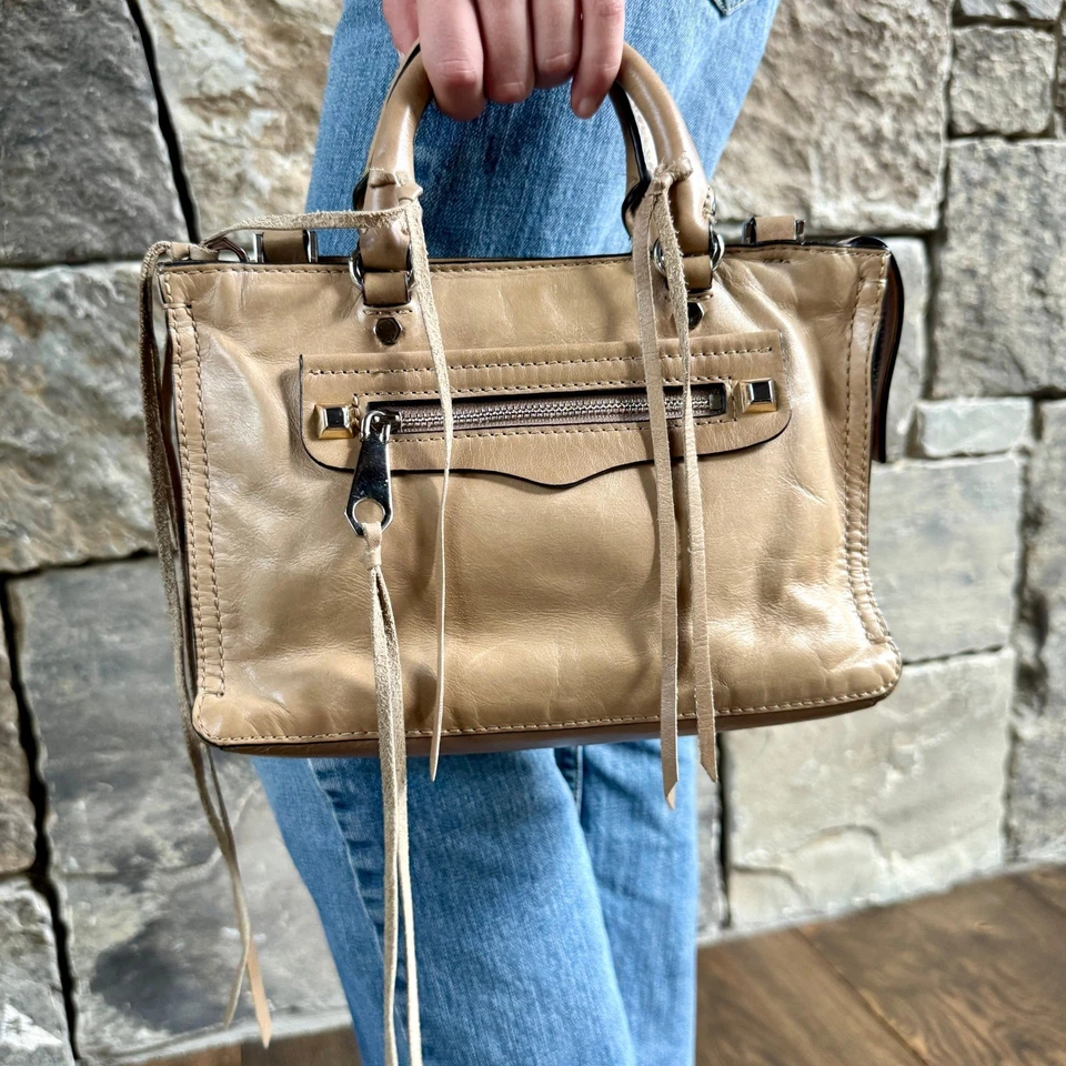 Rebecca Minkoff Mini Regan Satchel Tan Leather Crossbody Western Coastal Cowgirl - Image 1 of 4