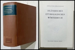 Isländisch Island Iceland language/ Johannesson - Etymologisches Wörterbuch 1956 - Foto 1 di 1