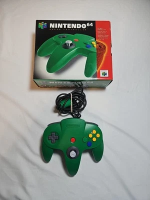 Controle Nintendo 64 N64 verde autêntico caixa original genuína. Ótimo estado - Imagem 1 de 4