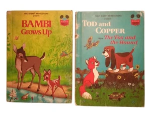 VTG Disneys Wonderful World Of Reading - Bambi Grows Up 1979 + Tod & Copper 1981 - Imagen 1 de 23