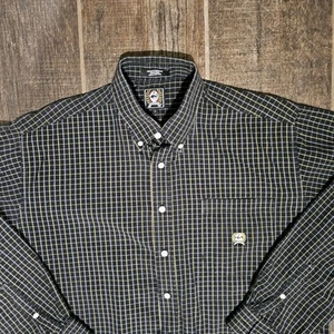 Mens Cinch navy blue striped long-sleeved button-up shirt size L - Picture 1 of 15
