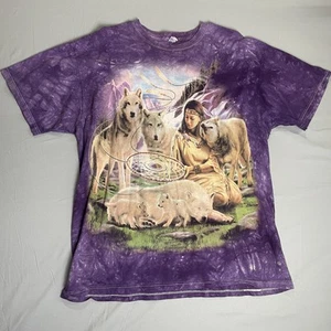 Vintage The Mountain Wolves Shirt Herren XL Tie Dye Native Graphic Art 2005 00s - Bild 1 von 8