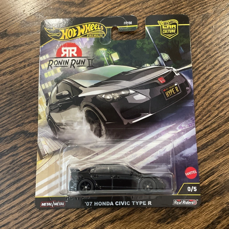Honda Civic Type R Black Chase 0/5 Hot Wheels Car Culture Ronin Run II '07 Foto 1 de 4