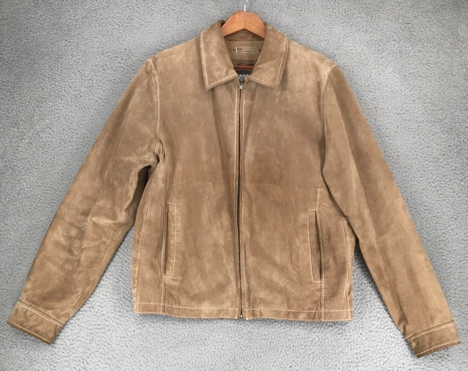 Chaqueta de Cuero Wilson para Hombre Talla M Bolsillos con Cremallera Completa Manga Larga Marrón Foto 1 de 4