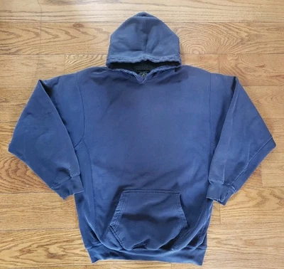 Vintage Steve & Barry's Blank Hoodie Large Blue Sweatshirt Y2K 90s Distressed - Image 1 of 4